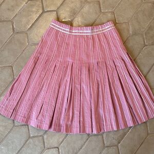 Chic Pink Striped A-Line Skirt